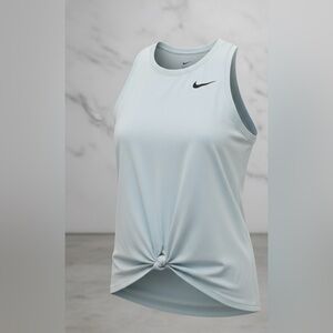 The Nike Tee Dri Fit Light Blue Knotted Waist Activewear Sporty Women’s Size M